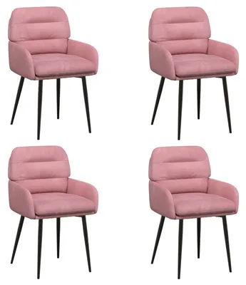 Immagine prodotto di vidaXL Sedie da pranzo, 4 pezzi, velluto rosa, 59 x 59,5 x 90 cm