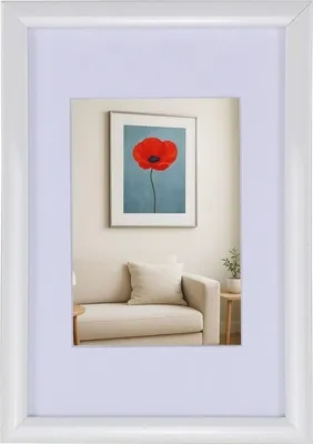 Produktbild von New Lifestyle Kunststoff Bilderrahmen mit Passepartout & Klarglas Collage Wanddeko Poster - Farbe: Weiß | Format: 10x15