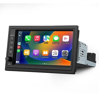 Image de Autoradio 7 pouces DAB+ Android 15, 1DIN universel, CarPlay, 2+32 Go, GPS, navigation, SWC, Bluetooth, Wi-Fi, BT
