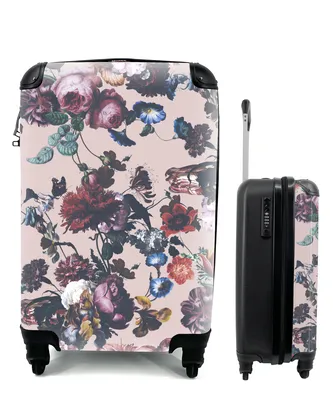 Produktbild von MuchoWow® Koffer Handgepäck Trolley Rollkoffer Kleine Reisekoffer mit 4 Rollen - Blumen - Collage - Farbe - Cabin Size < 55x40x23 cm & 55x40x20 cm - Fotokoffer - Kabinenkoffer - Boardgepäck - Reise-Box - Reisekoffer - Reisegepäck - Koffer mit Bild - Trolley für Kinder