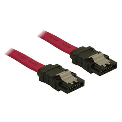 Produktbild von Delock - SATA-Kabel - Serial ATA 150/300 - SATA (W) zu SATA (W) - 50 cm - eingerastet, gerader Stecker - Rot
