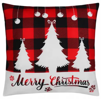 Produktbild von DOMAREX Weihnachts-Kissenhülle mit Weihnachtsbäumen 45x45 cm