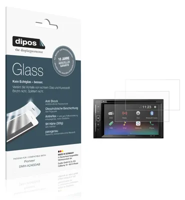 Image de 2x Protection ecrán pour Pioneer DMH-A240DAB mat Verre souple Film Protecteur 9H dipos