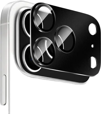 Obrázek produktu pro Ochranný kryt objektivu fotoaparátu, tvrzené sklo, odolný proti poškrábání, černý, pro iPhone 17