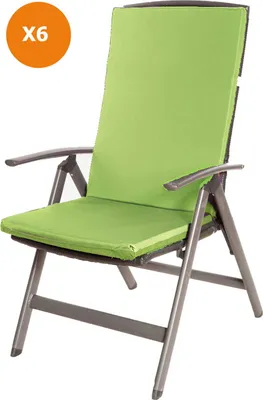 Image de Coussin de chaise 6 pièces 110x47x4cm Coussin de jardin pour meubles en rotin Coussin pour chaises d'extérieur Siège à haut dossier -Slim