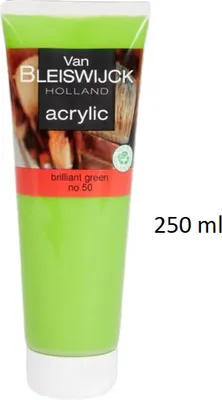 Produktbild von Malfarbe, Künstler, Van Bleiswijck Acrylfarbe Leuchtend Grün No 50  Inhalt 250ml