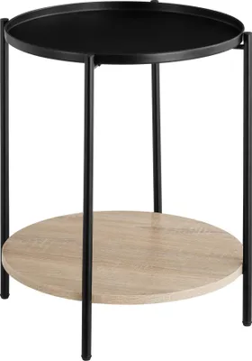 Image de Table d’appoint SUNDERLAND 45,5x54,5cm - Bois clair industriel, Chêne Sonoma
