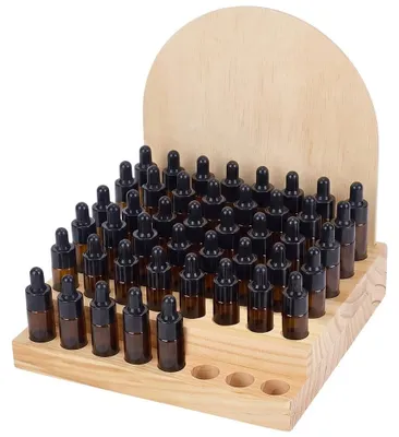 Productafbeelding van Solidchoice - Houten Organizer voor Etherische Oliën met 2 Verdiepingen