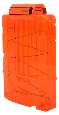 Produktbild von Spielzeugpistole mit Soft-Bullet-Clip, Kunststoffpatronenmagazin (5 Darts, transparent orange)
