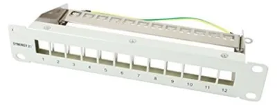 Zdjęcie produktu dla Panel krosowy Keystone rack 25,40 cm (10") dla modułu 12xTP 1U jasnoszary (S216332)