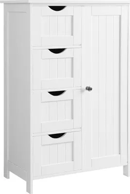 Immagine prodotto di Mobile da bagno con 4 cassetti e ripiano PAULA, 55x30x81cm, bianco