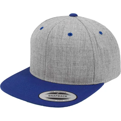 Zdjęcie produktu dla FLEXFIT 6089MT | Classic Snapback 2-Tone Cap - Kolor: Heather Grey/Royal - Rozmiar: Jeden rozmiar