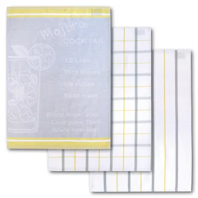 Obrázek produktu pro Dyckhoff 02264 203 300 Dyckhoff Geschirrtücher Mojito Cocktail farbig kariert 50,0 x 70,0 cm, 3 St.