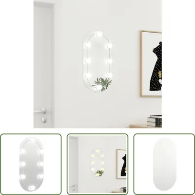 Zdjęcie produktu dla The Living Store Lustro z oświetleniem LED 60x30 cm szklane owalne