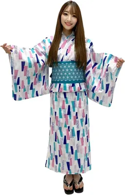 Produktbild von Silecomplaza Kimura Jitsugyo Women's Kyoto Traditional Easy Wearing Kawaii Yukata Robe(Japanese Casual Kimono) Full Set 4