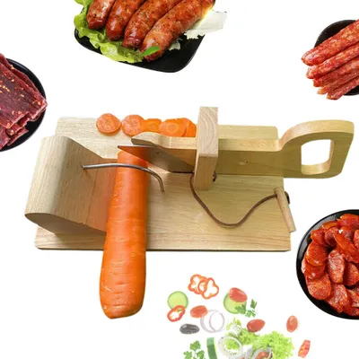 Obrázek produktu pro Kráječ na klobásy Dřevěný kráječ na klobásy Kráječ na salámy Kuchyňský nástroj na zeleninu