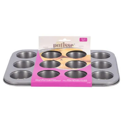 Produktbild von Patisse Muffin Backform Silber, antihaftbeschichtet - Größe ca. 25 x 19cm