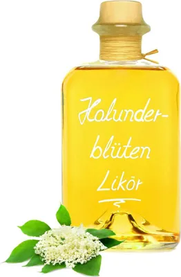Produktbild von Holunder Blüten Likör 0,5L mit wunderbarem Holunderblüten Aroma 22% Vol