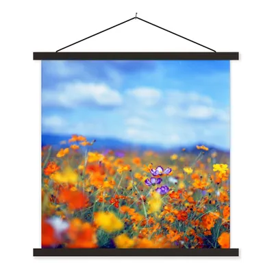 Produktbild von MuchoWow® Textilposter Kosmos - Farben - Frühling 120x120 cm mit schwarzem Rahmen - Aufhängungsset