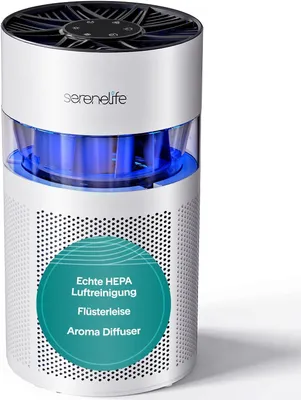 Obrázek produktu pro Čistička vzduchu SereneLife s filtrem HEPA 13 pro domácnost a ložnici, vzduchový filtr pro alergiky s aromaterapií – odstraňuje 99,97 % nečistot