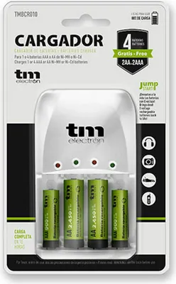 Produktbild von TM Electron TMBCR010, Nickel-Metallhydrid (NiMH), AA, AAA, 4 Stück(e), Akkus/Batterien enthalten