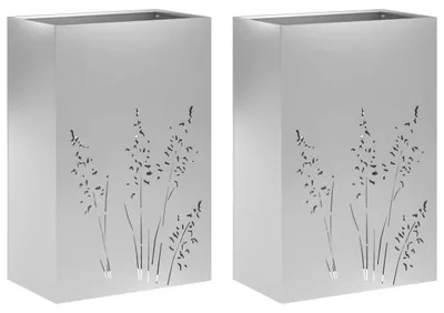Productafbeelding van vidaXL Tuinplantpot, 2 stuks, zilver, 50 x 30 x 75 cm