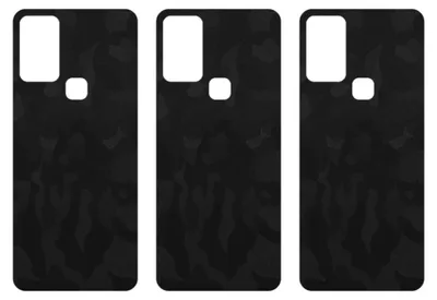 Produktbild von apgo Rückseite Schutzfolie, Skin, kompatibel mit Infinix Hot 10s, Hinten Displayschutzfolie aus Vinylfolie, kratzfest, einfache Montage - Schwarzes Tarnmuster