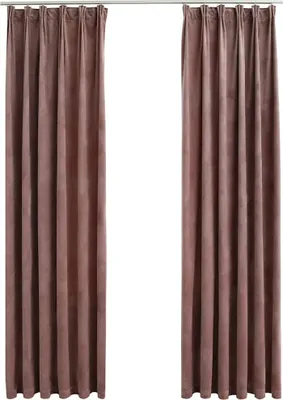 Produktbild von vidaXL Verdunkelungsvorhänge Haken 2 Stk. Samt Antik-Rosa 140x245cm