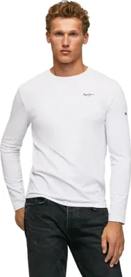 Produktbild von Pepe Jeans Herren LANGARM-T-SHIRT Weiß PM508211ORIGINALBASIC2LONG_BI800 : Größe - XL Größe: XL
