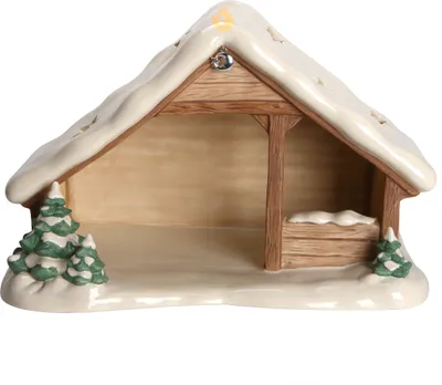 Produktbild von Goebel Weihnachtskrippe 'XM S Krippenstall mit Schnee' 2022 - 37.00 / 24.00 / 24.00