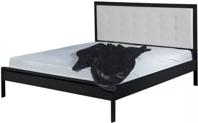 Produktbild von Metallbett Florence, Polsterkopfteil – 140 x 200 cm / schwarz