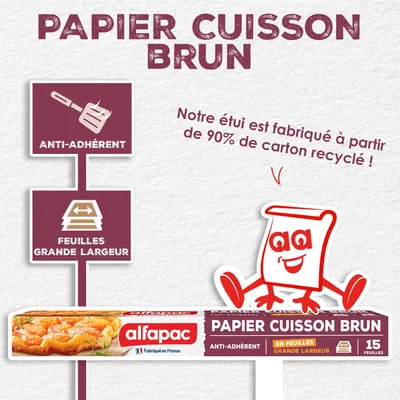 Naturbackpapier 15 Blatt, 2 Packungen à 2, 37x42 cm
