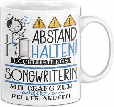 Produktbild von Songwriterin Tasse Geschenk Lustig Abstand Halten Hochleistungs-Songwriterin Mit Drang Zur Perfektion Bei Der Arbeit (Weiß)