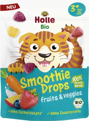 CHRUPKI OWOCOWO - WARZYWNE LIOFILIZOWANE DO SMOOTHIE BEZ DODATKU CUKRÓW OD 3 ROKU BIO 15 g - HOLLE