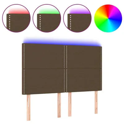 Produktbild von vidaXL LED Kopfteil Dunkelbraun 144x5x118/128 cm Stoff