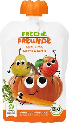 Image de Quetschmus - Pomme, poire, carotte & potiron 100g
