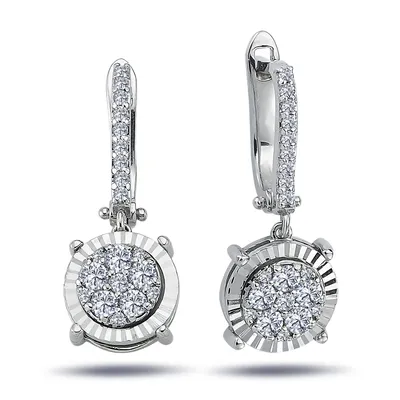 Produktbild von Diamanten Brillant Schliff Ohrringe Ohrhänger 14 Karat 585er Weißgold