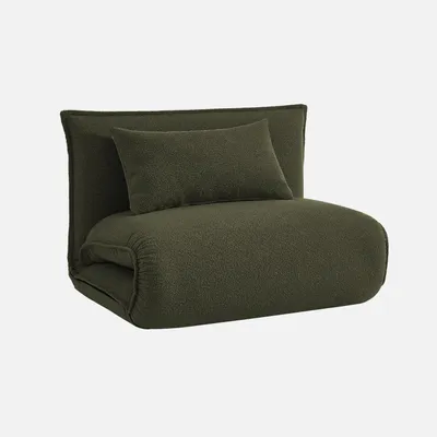 Produktbild von sweeek - 1-Sitzer Schlafsessel mit Bezug aus strukturiertem Bouclé - Khaki