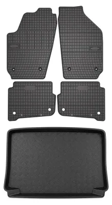 Produktbild von Gummimatten + Kofferraumwanne für Skoda Fabia I 1999-2007 (Schrägheck) – Schwarz, passgenau – Wielganizator SolidPRO