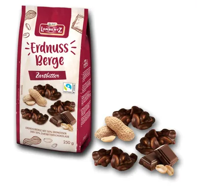 Obrázek produktu pro Lambertz Peanut Mountains hořká čokoláda 250g