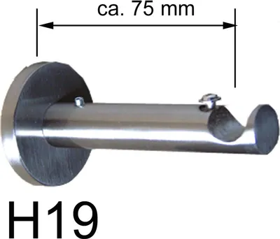 Produktbild von BASIT® Träger 19mm Gardinenstange Edelstahl look o. Trägerverlängerung H19 H29 H18 D28