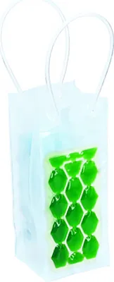 Produktbild von Gel WEINKÜHLTASCHE 10x10x25cm Flaschenkühler Weinkühler Sektkühler Champagnerkühler Bierkühler Sekt Wein 75 (Grün)
