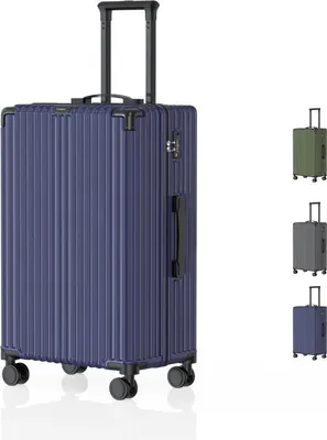 Image de Voyagoux® - Valise Medium - 71L - Valises - Valise à roulettes - Bleu Foncé - Serrure TSA