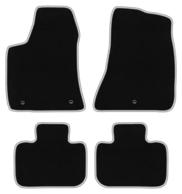 Produktbild von Fußmatten Velours Schwarz/Silber für Dodge Charger LD 2011-2020 Set 4-tlg