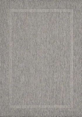 Obrázok produktu pre Vonkajší koberec, odolný voči poveternostným vplyvom, 120x170 cm, obdĺžnikový, sivý, vhodný na kempovanie, do záhrady alebo do interiéru, jednofarebný