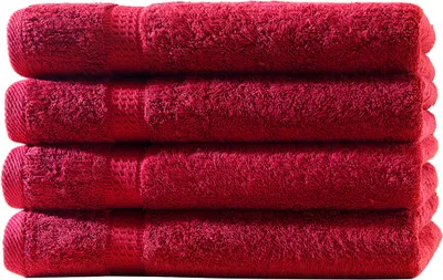 Produktbild von 4er Set Frottee Gästetücher Elegance 30x50 cm 100% Baumwolle 500 gsm Gästetuch rot
