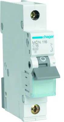 Immagine prodotto di Interruttore automatico 1P C 16A 6kA AC MCN116E