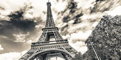 Produktbild von Tulup® Leinwandbild -100x50 cm - Wandkunst - Drucke auf Leinwand - Leinwanddruck  - Sehenswürdigkeiten & Architektur - Schwarzweiß - Eiffelturm Paris