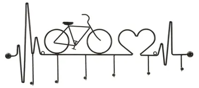 Image de Patère murale design Vélo en métal noir