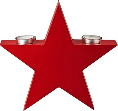 Zdjęcie produktu dla Hutschenreuther Little Christmastown Holz, rot Teelichthalter Stern 02473-729264-05752 /Abverkauf nur solange Vorrat reicht
